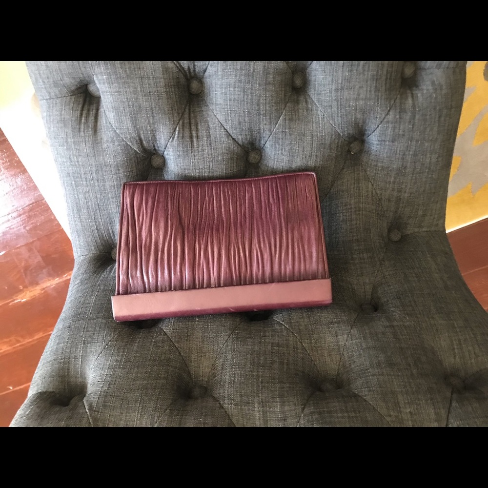 Women’s leather clutch handbag